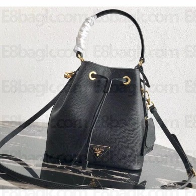 Prada Saffiano Leather Bucket Bag 1BZ032 Black