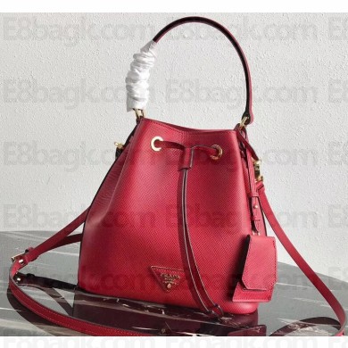 Prada Saffiano Leather Bucket Bag 1BZ032 Red