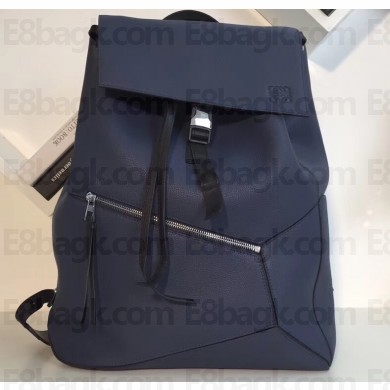 Loewe Soft Natural Calf Puzzle Backpack Bag Navy Blue