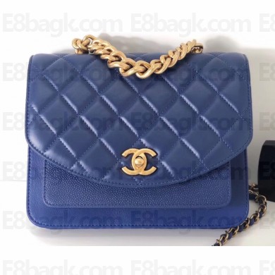 Chanel Chain Handle Flap Bag AS0785 Blue 2019