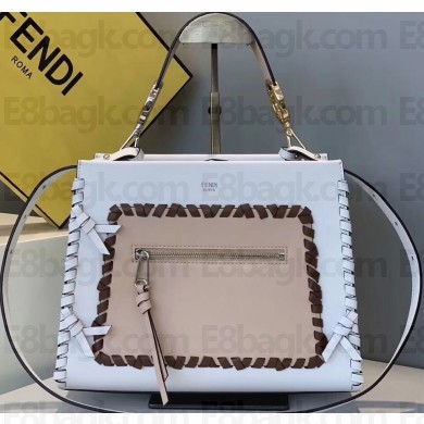 Fendi Small Runaway Shopper Bag Braided White/Beige