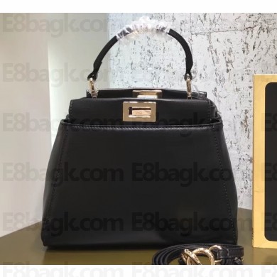 Fendi Leather Peekaboo Iconic Mini Bag Black