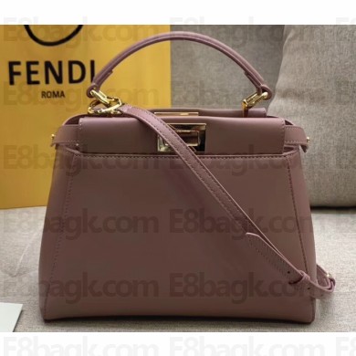Fendi Leather Peekaboo Iconic Mini Bag Nude Pink