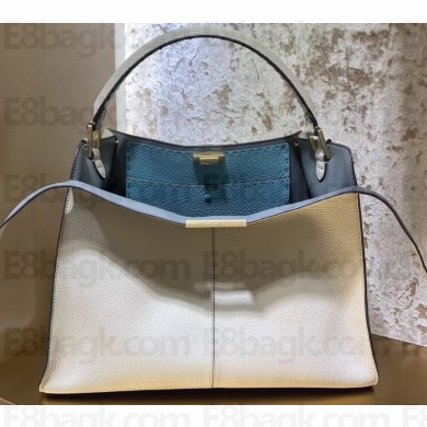 Fendi Roman Leather Peekaboo X-Lite Large Bag White