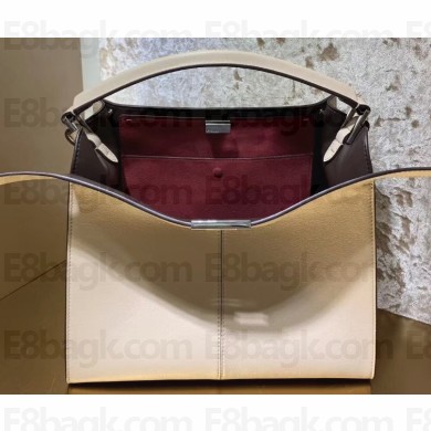 Fendi Leather Peekaboo X-Lite Medium Bag Beige