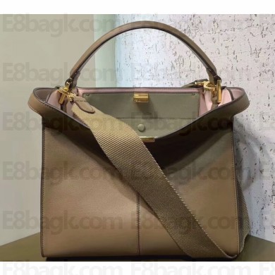 Fendi Leather Peekaboo X-Lite Medium Bag Brown