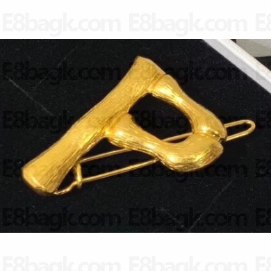 Celine Alphabet P Brass Twig-Shaped Hair Accessory