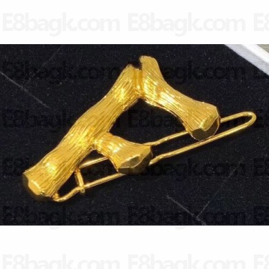 Celine Alphabet F Brass Twig-Shaped Hair Accessory
