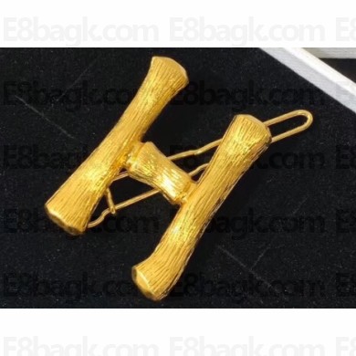 Celine Alphabet H Brass Twig-Shaped Hair Accessory