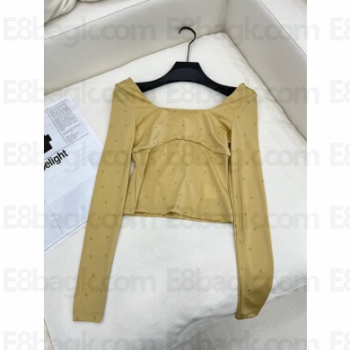 chanel Stretch Jersey Gold Top P76231 2024 
