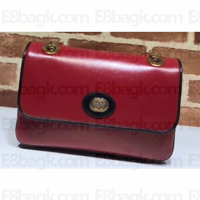Gucci Interlocking G Small Leather Shoulder Bag 576421 Red 2019