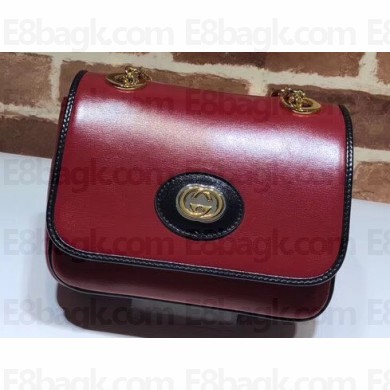 Gucci Interlocking G Mini Leather Shoulder Bag 576423 Red 2019