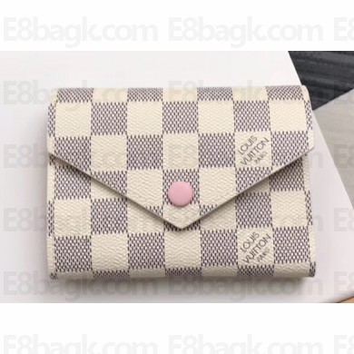 Louis Vuitton Victorine Wallet Damier Azur Canvas N64022 Rose Ballerine