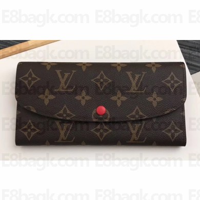 Louis Vuitton Emilie Wallet Monogram Canvas Red