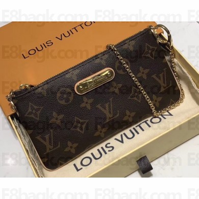 Louis Vuitton Monogram Canvas Clutch Bag with Chain