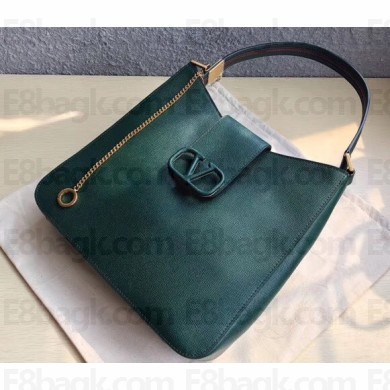 Valentino Grainy Calfskin VSLING Hobo Large Bag 0802 Green 2019