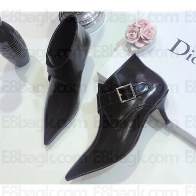 Dior Heel 4.5cm Swing Ankle Boots Black with Buckle 2019