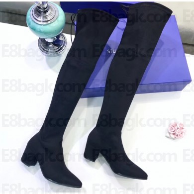 Stuart Weitzman Heel 6.5cm Thighland Pointed Toe Over-the-knee Boots Black