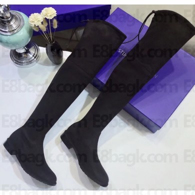 Stuart Weitzman Heel 2.5cm Lowland Almond Toe Over-the-knee Boots Black