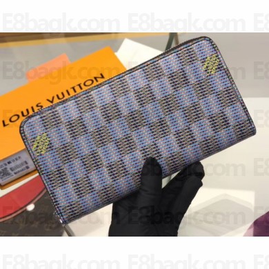 Louis Vuitton Zippy Wallet Damier LV Pop Blue