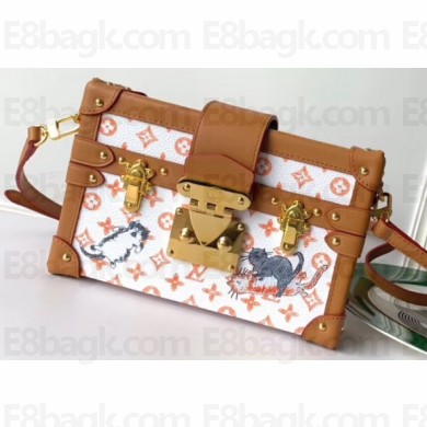 Louis Vuitton Petite Malle Bag Catogram Brown/White 2019
