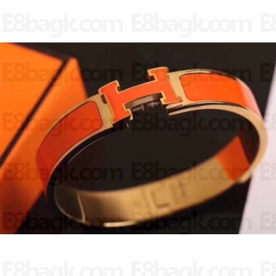 Hermes Clic H Narrow Bracelet Orange/Yellow Gold
