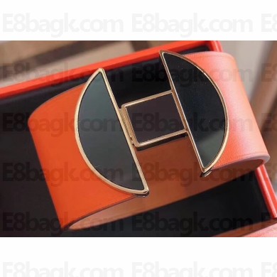 Hermes 2002 Manchette Wide Bracelet Orange