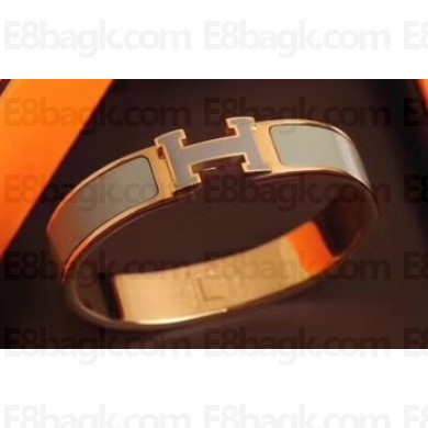 Hermes Clic H Narrow Bracelet Gray/Yellow Gold