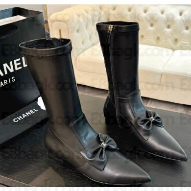 Chanel middle Boots Stretch Lambskin & Lambskin black G45911 1105-2024