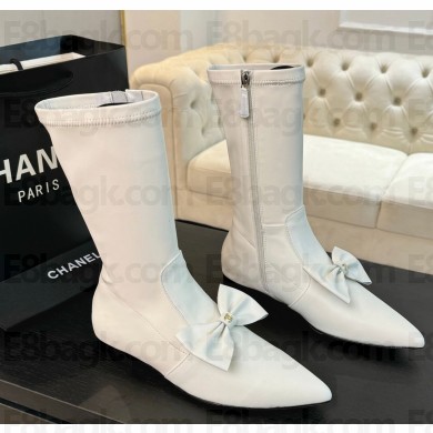 Chanel middle Boots Stretch Lambskin & Lambskin white G45911 1105-2024