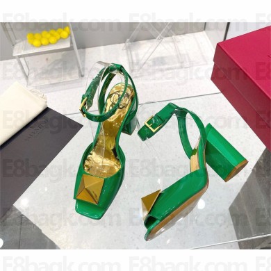 VALENTINO GARAVANI One Stud Ankle Strap Sandal 90mm green 2023
