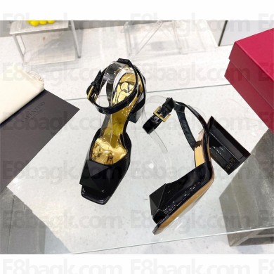 VALENTINO GARAVANI One Stud Ankle Strap Sandal  WITH MATCHING STUD 90mm black 2023