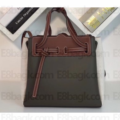 Loewe Boxcalf Lazo Mini Bag Khaki Green/Natural 2019
