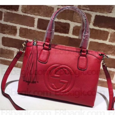 Gucci Leather Soho Top Handle Bag 308362 Red