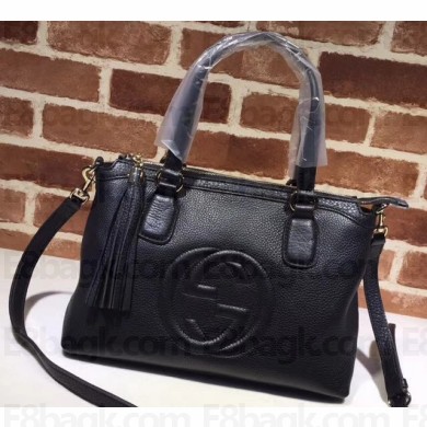 Gucci Leather Soho Top Handle Bag 308362 Black
