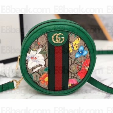 Gucci Web Ophidia GG Flora Print Mini Backpack Bag 598661 Green