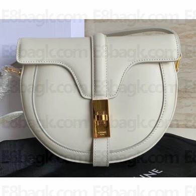 Celine Small Besace 16 Bag in Satinated Calfskin White 2019