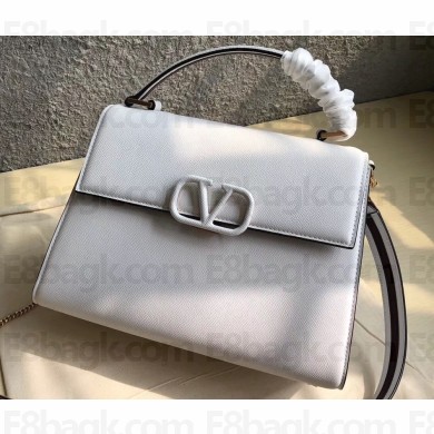 Valentino VSLING Grainy Calfskin Handbag White 2019