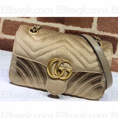 Gucci GG Marmont Mini Matelassé Shoulder Bag 446744 Velvet Taupe