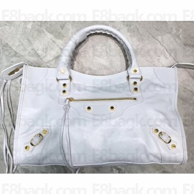 Balenciaga Classic City Medium Bag White/Gold