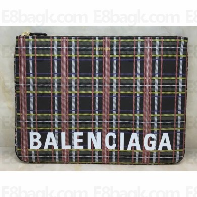 Balenciaga Ville Pouch Clutch Large Bag Grid