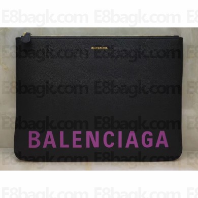 Balenciaga Ville Pouch Clutch Large Bag Black/Purple