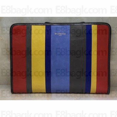 Balenciaga Bazar Pouch Clutch Bag Red/Etoupe/Yellow/Blue