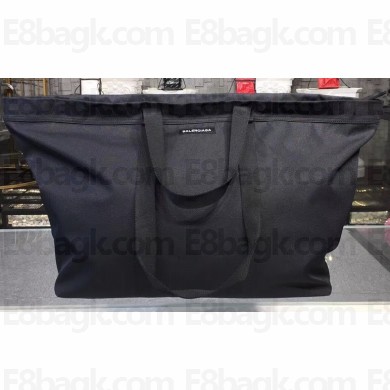 Balenciaga Canvas Shopping Tote Travel Bag Black
