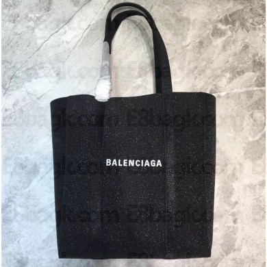 Balenciaga Everyday Shopping Tote XS Bag Glitter Black