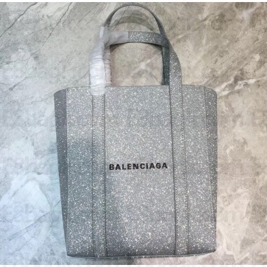 Balenciaga Everyday Mini Shopping Tote XXS Bag Glitter Silver