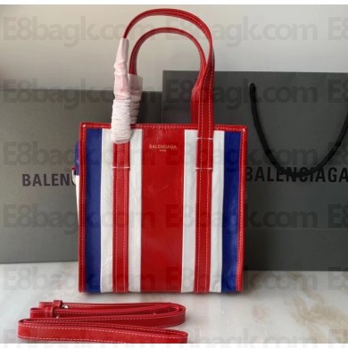 Balenciaga Bazar Shopper XS Shopping Tote Bag Red/Blue/White