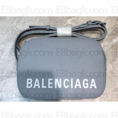 Balenciaga Grained Calfskin Ville Camera XS Bag Gray