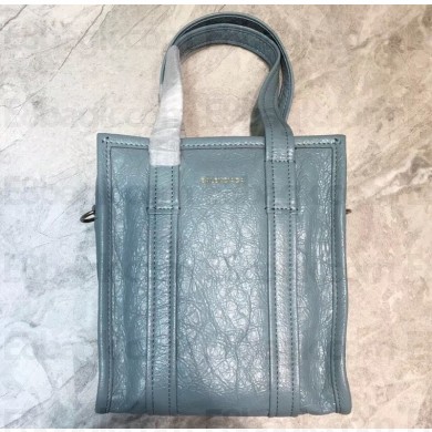 Balenciaga Bazar Shopper XXS Shopping Tote Bag Dusty Blue