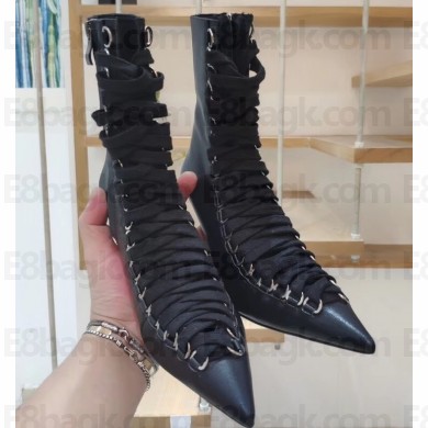 Balenciaga Heel 8.5cm Lace-up Ankle Boots Black 2020